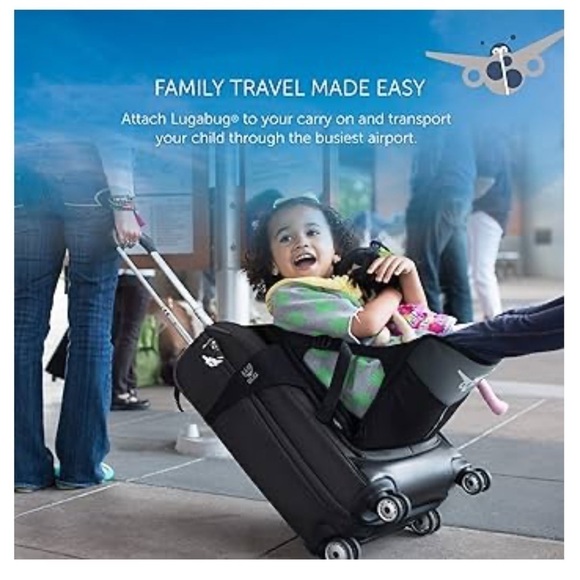 Lugabug Ride-On Suitcase Accessory for Kids Child Carrier Luggage in Black/Grey - Picture 2 of 12